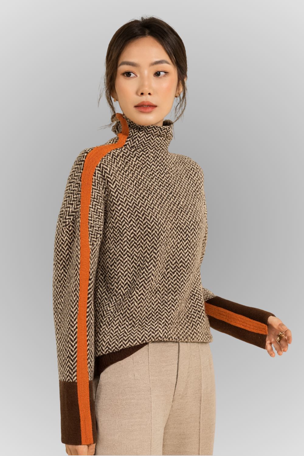 Vivienne | Contrast Turtleneck Sweater