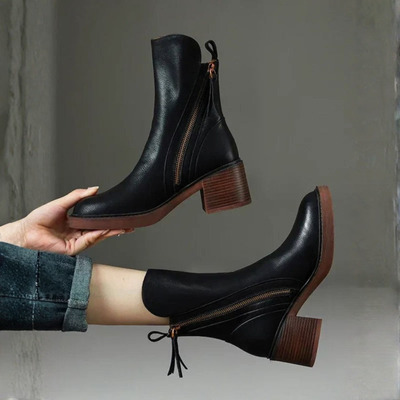 Elise | Zipper Ankle Boots