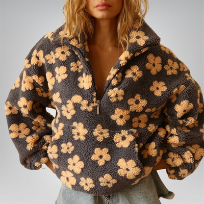Daisy | Floral Fleece Pullover