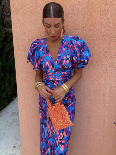Aurelia | Bold Puff-Sleeve Midi Dress