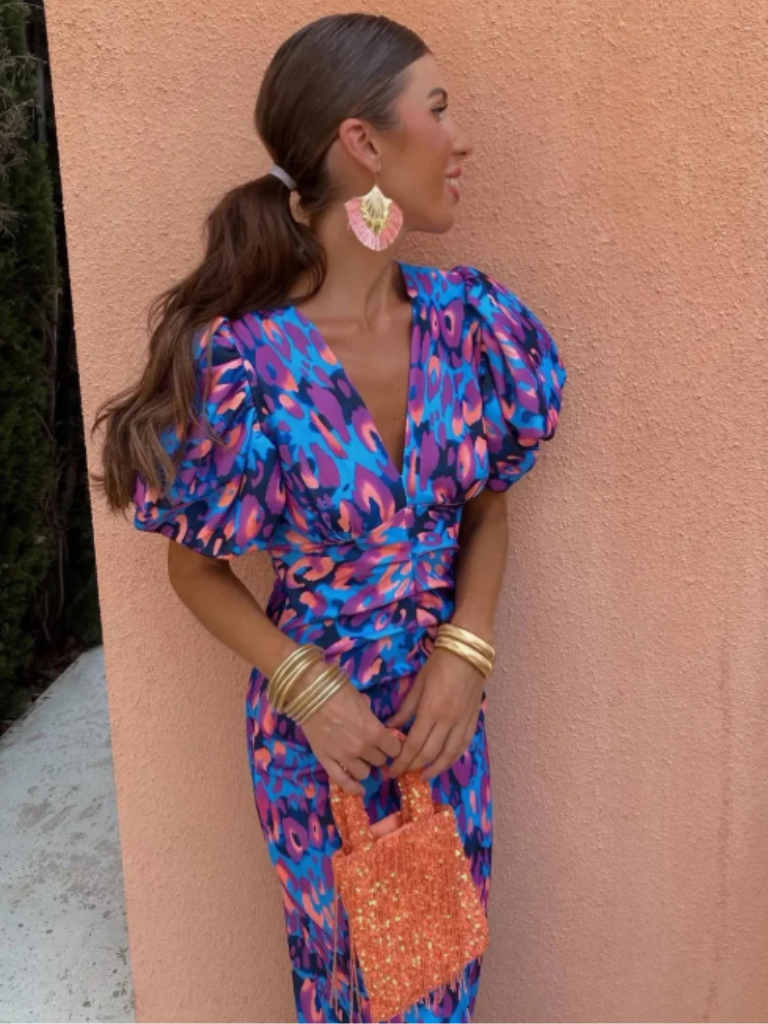 Aurelia | Bold Puff-Sleeve Midi Dress