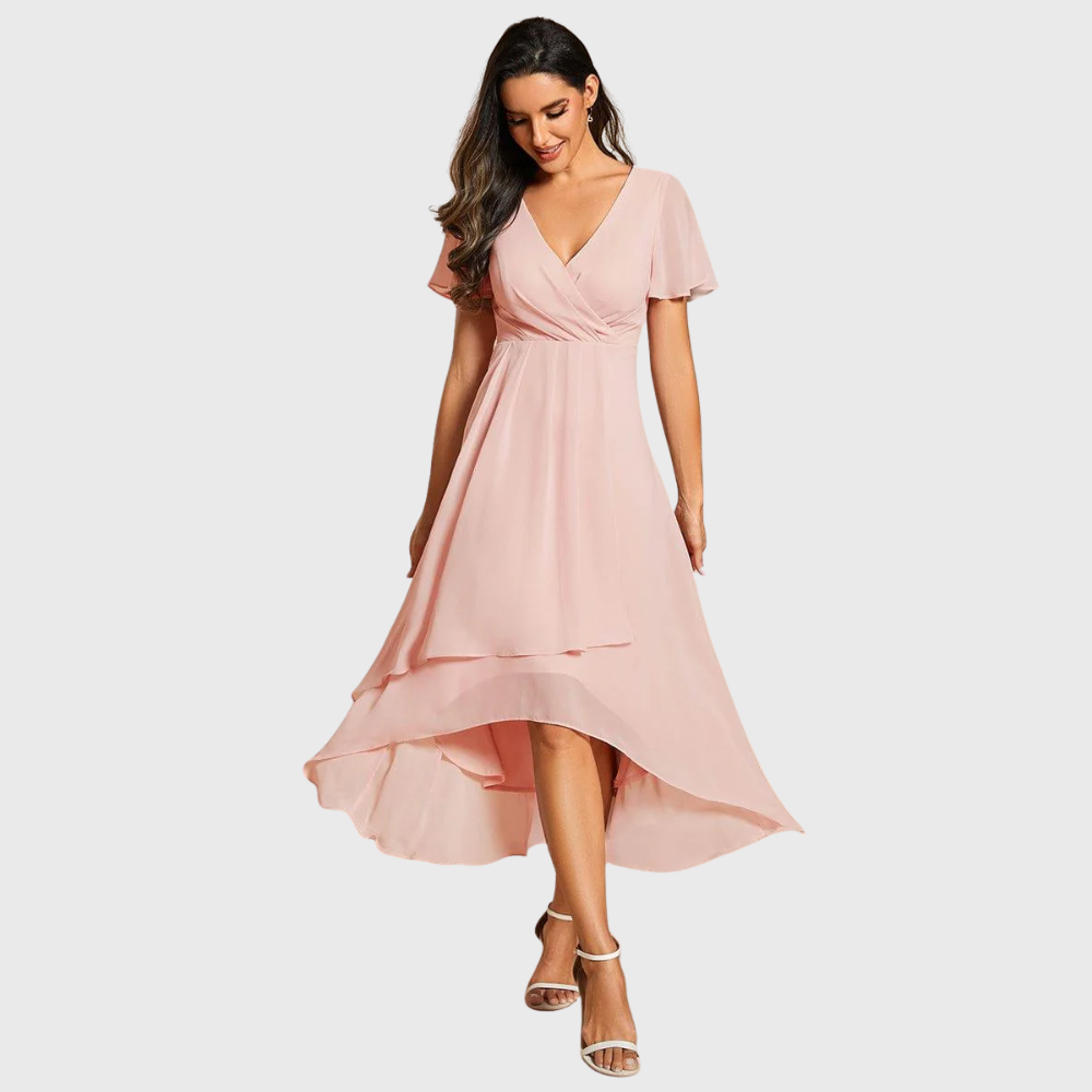Elena | Flutter Sleeve Midi Dress