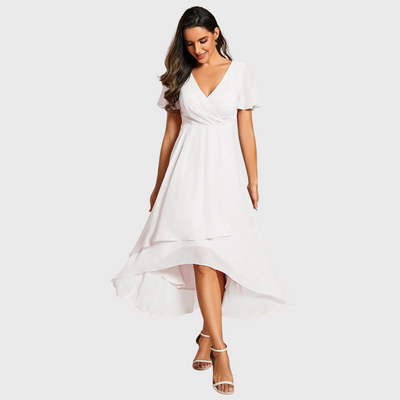 Elena | Flutter Sleeve Midi Dress