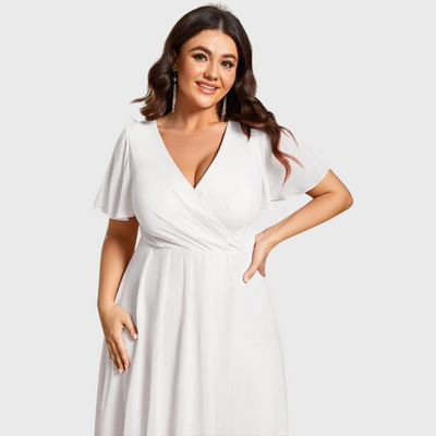 Elena | Flutter Sleeve Midi Dress