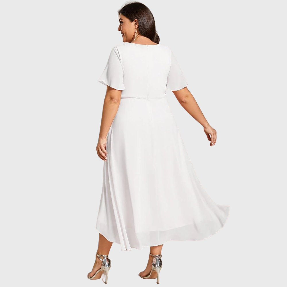 Elena | Flutter Sleeve Midi Dress
