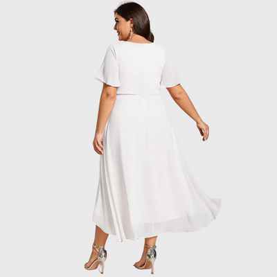 Elena | Flutter Sleeve Midi Dress