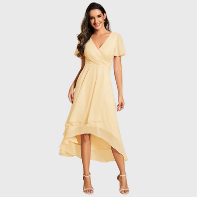 Elena | Flutter Sleeve Midi Dress
