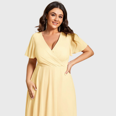 Elena | Flutter Sleeve Midi Dress