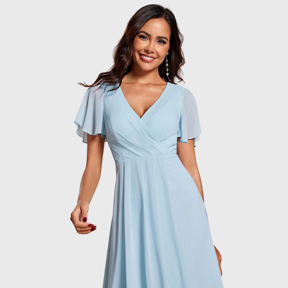 Elena | Flutter Sleeve Midi Dress