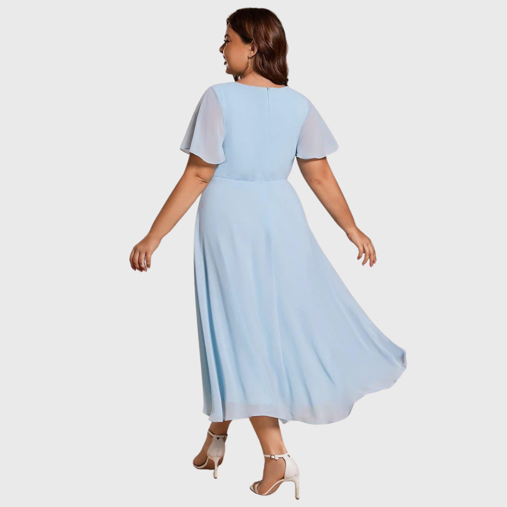 Elena | Flutter Sleeve Midi Dress