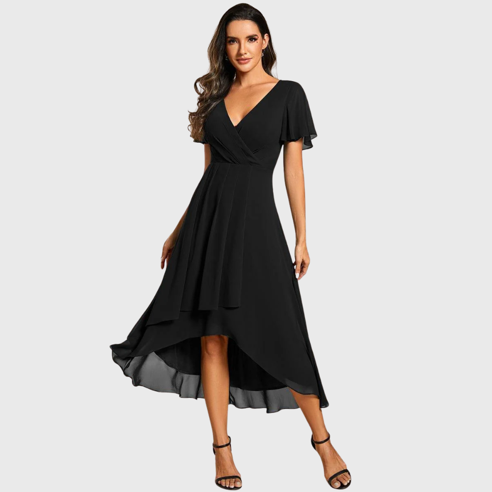 Elena | Flutter Sleeve Midi Dress