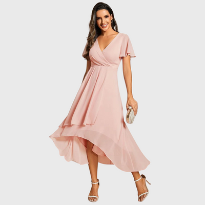 Elena | Flutter Sleeve Midi Dress