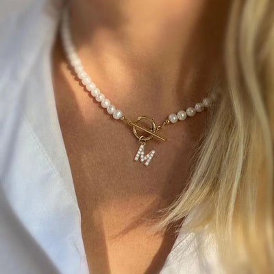 Aurora | Pearl Initial Necklace