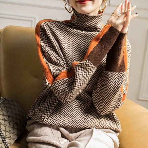 Vivienne | Contrast Turtleneck Sweater