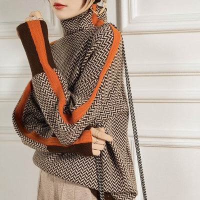 Vivienne | Contrast Turtleneck Sweater