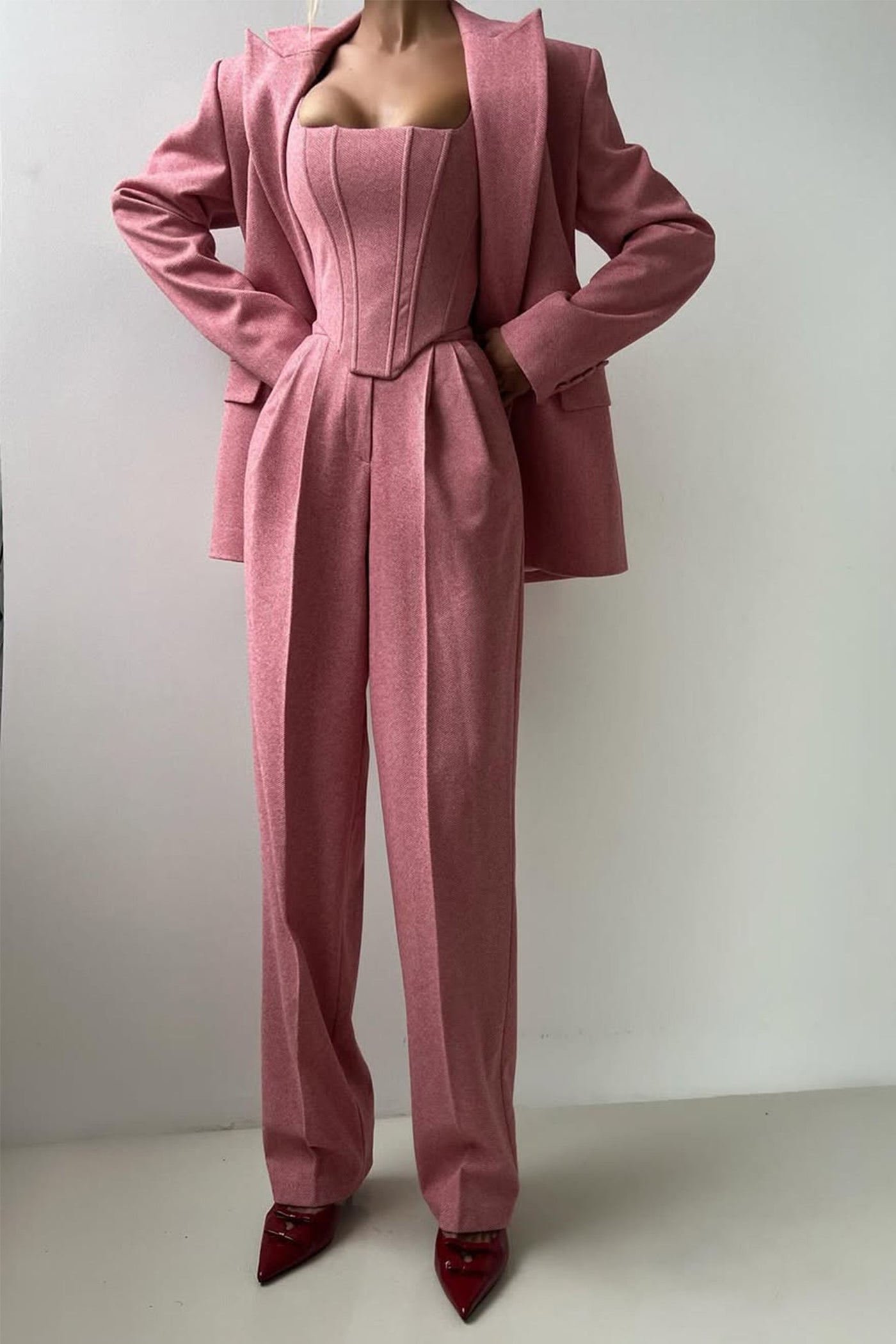 Valentina | Tailored Herringbone Suit Set