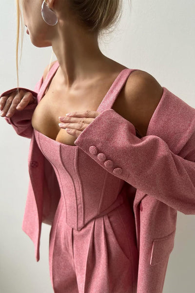 Valentina | Tailored Herringbone Suit Set