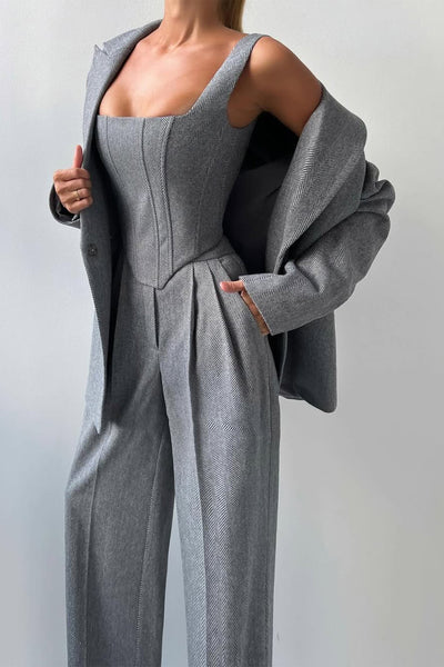 Valentina | Tailored Herringbone Suit Set