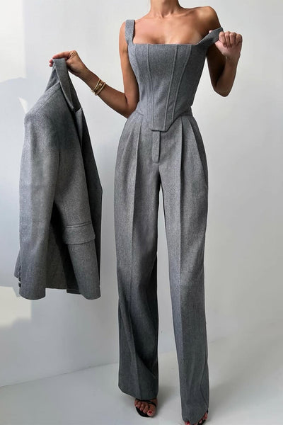 Valentina | Tailored Herringbone Suit Set