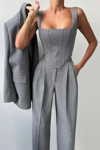 Valentina | Tailored Herringbone Suit Set