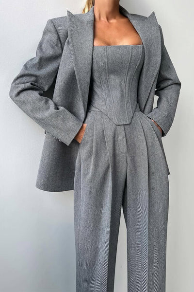 Valentina | Tailored Herringbone Suit Set