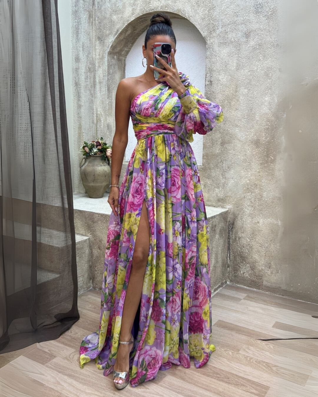 Liliana | One-Shoulder Floral Maxi Dress