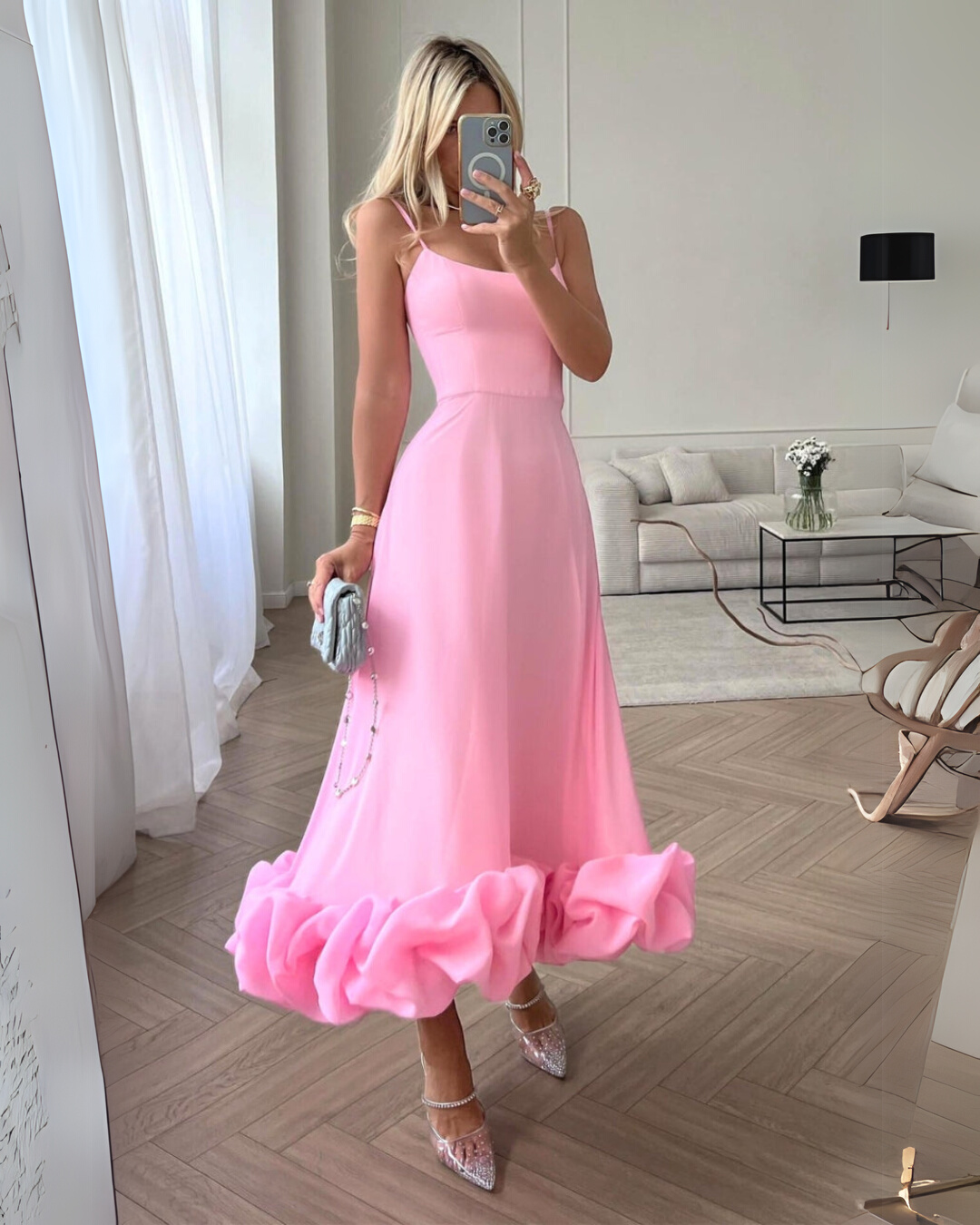 Celeste | Ruffle Hem Midi Dress