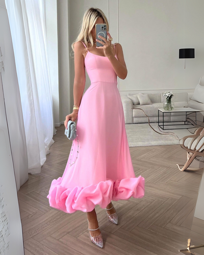 Celeste | Ruffle Hem Midi Dress