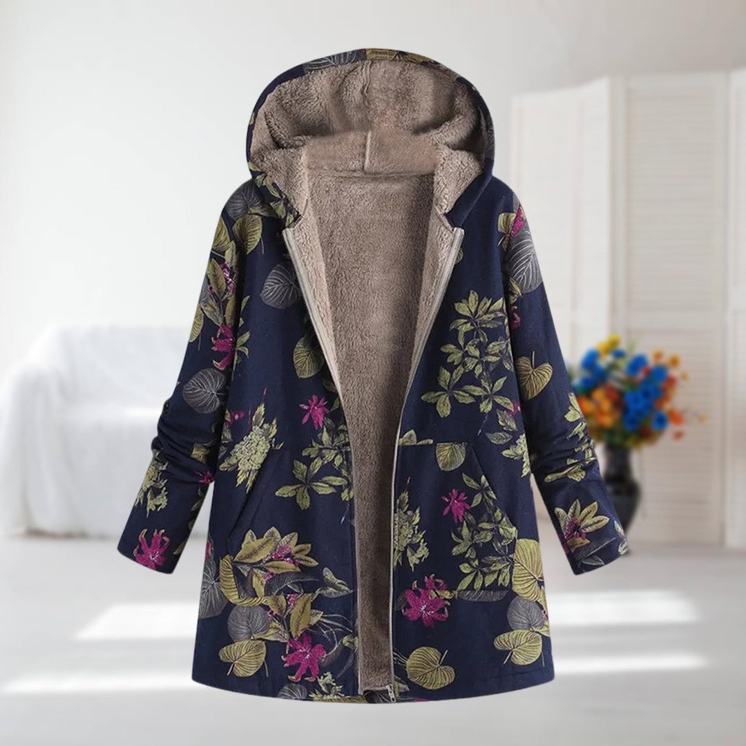 Amara | Floral Fleece-Lined Coat