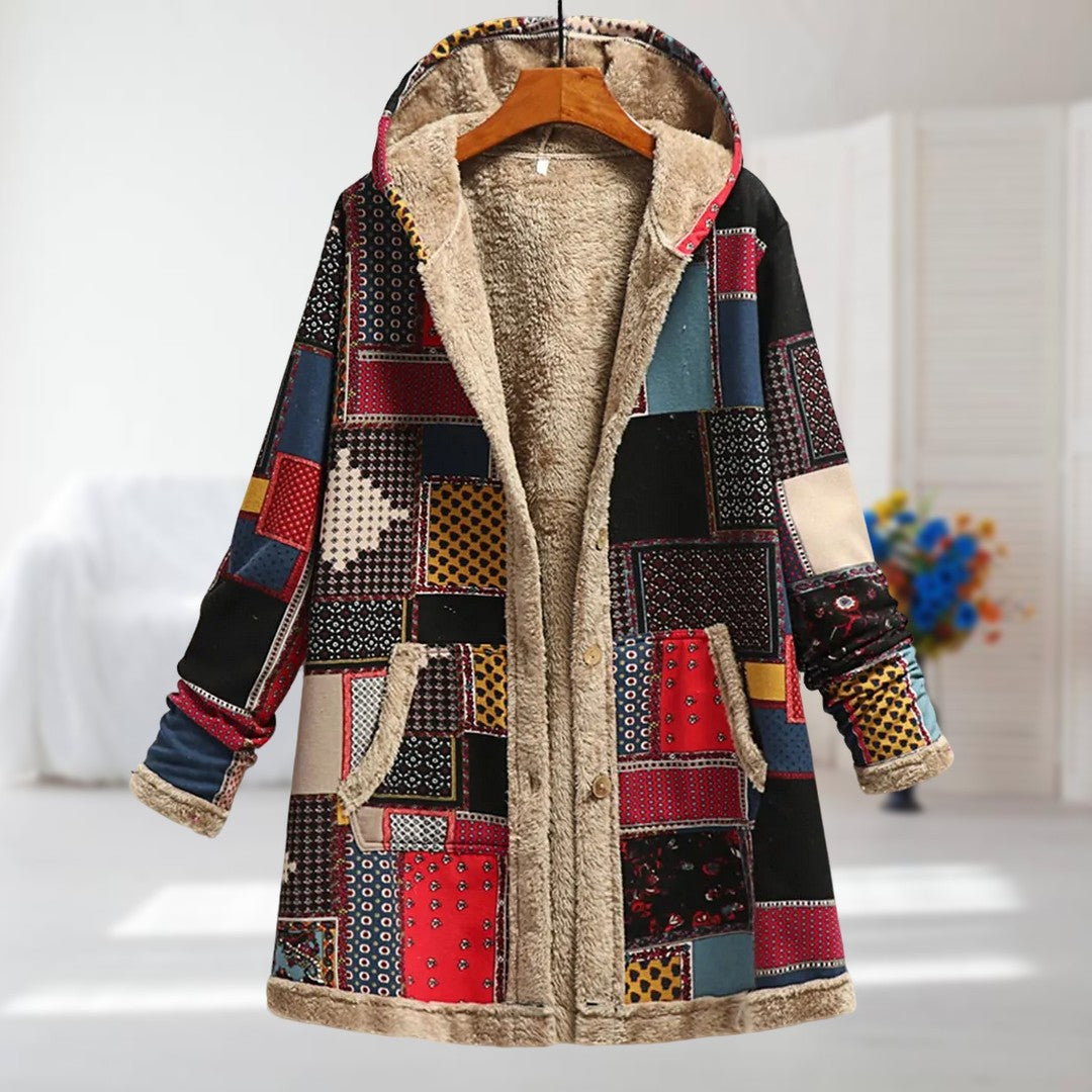 Amara | Floral Fleece-Lined Coat