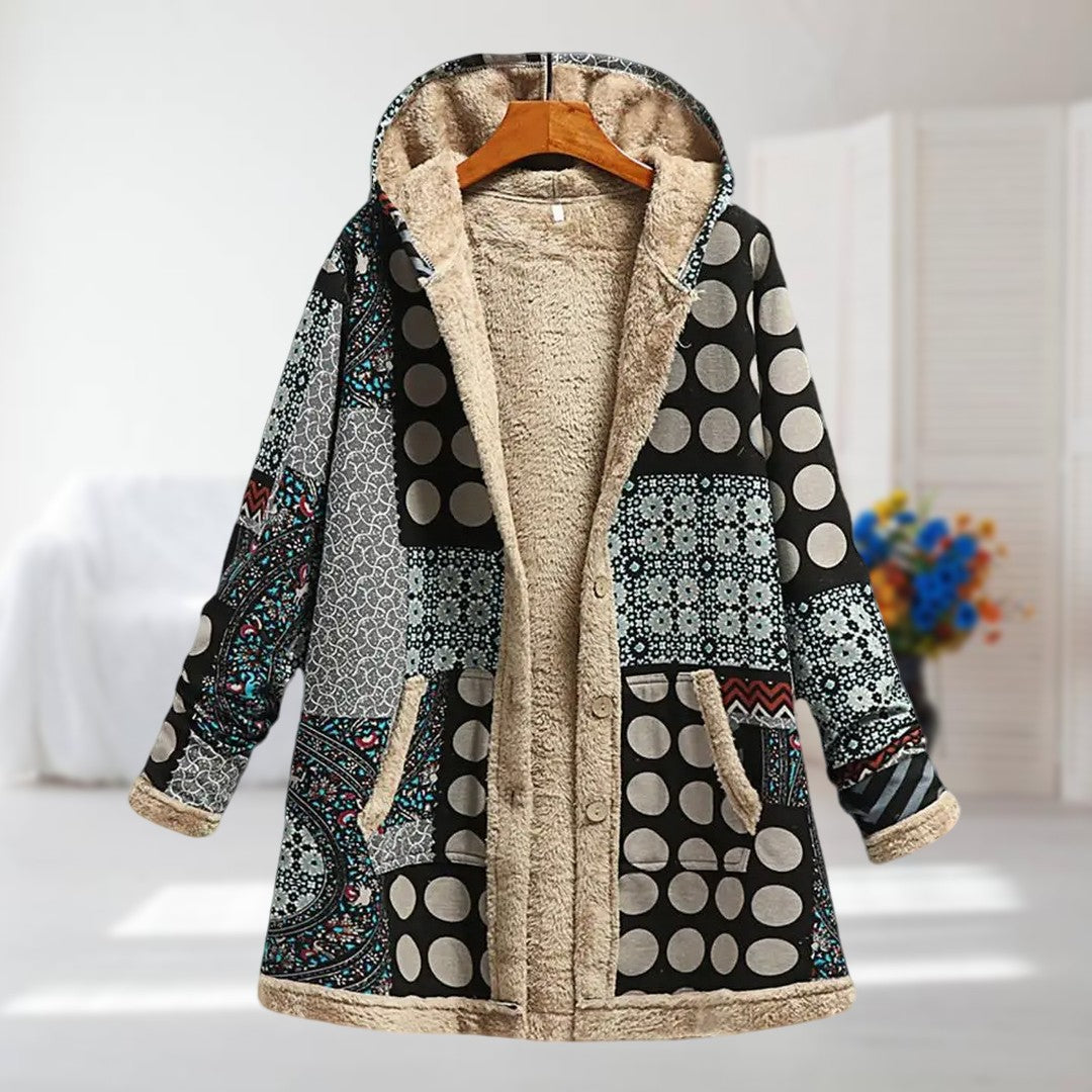 Amara | Floral Fleece-Lined Coat
