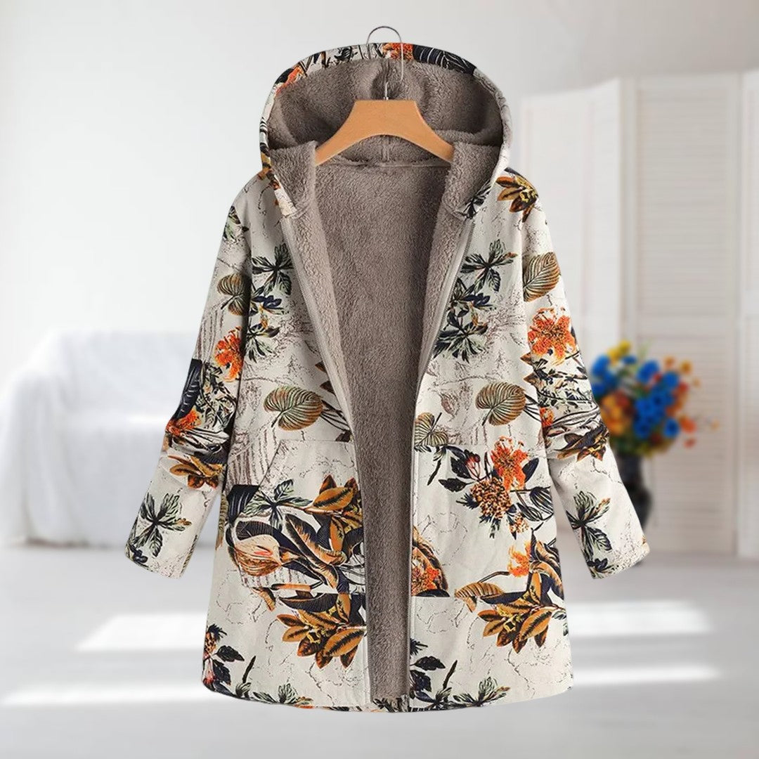 Amara | Floral Fleece-Lined Coat