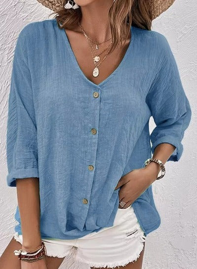 Lilou | Relaxed V-Neck Blouse