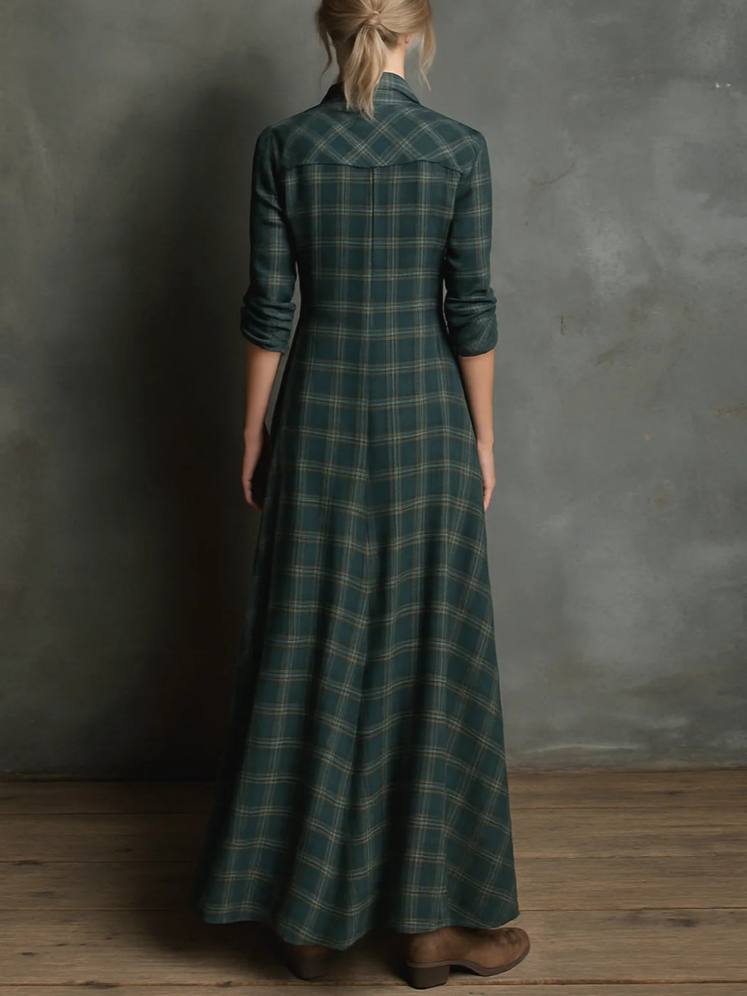 Elena | Plaid Maxi Shirt Dress