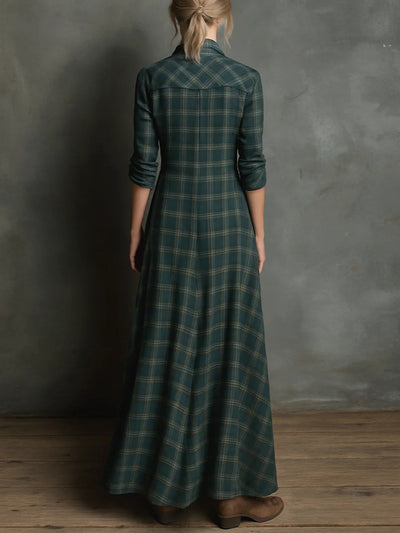 Elena | Plaid Maxi Shirt Dress