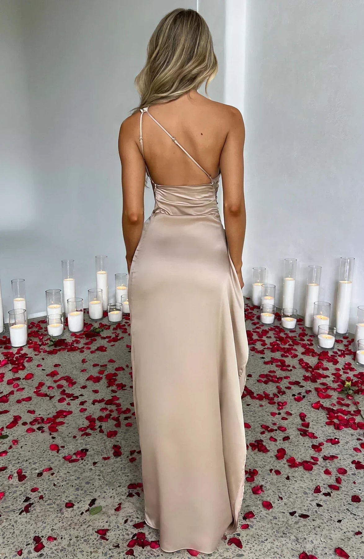 Selene | One-Shoulder Satin Gown