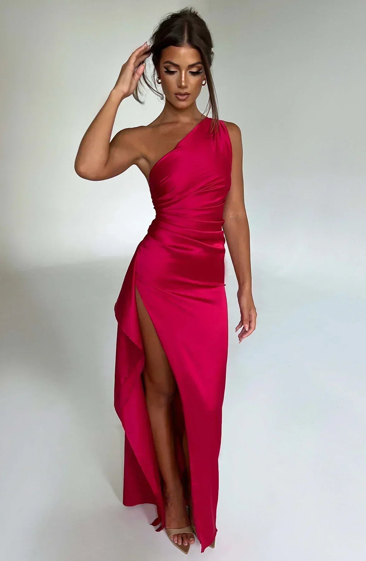 Selene | One-Shoulder Satin Gown