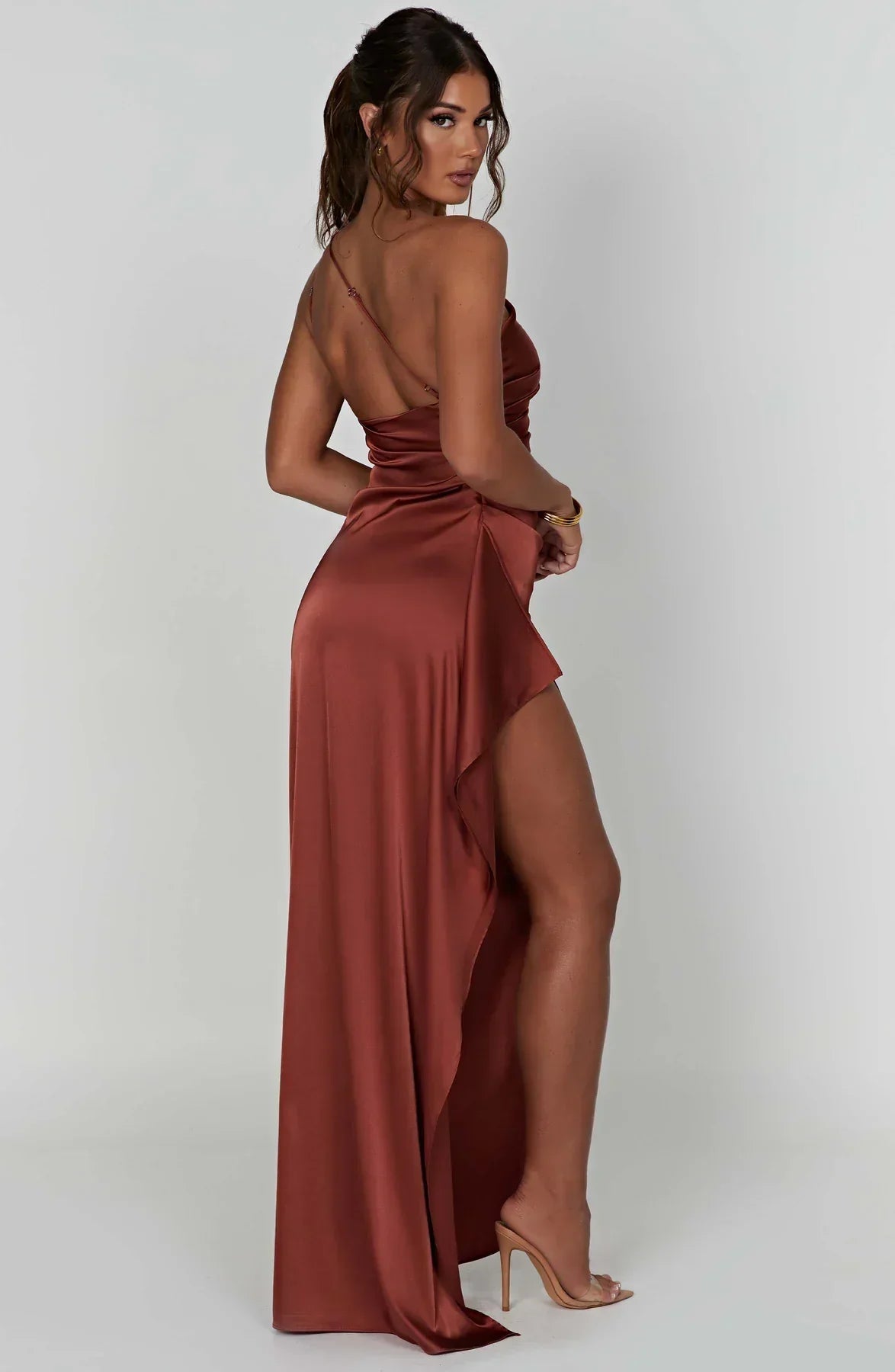 Selene | One-Shoulder Satin Gown