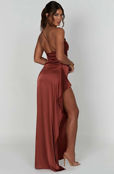 Selene | One-Shoulder Satin Gown