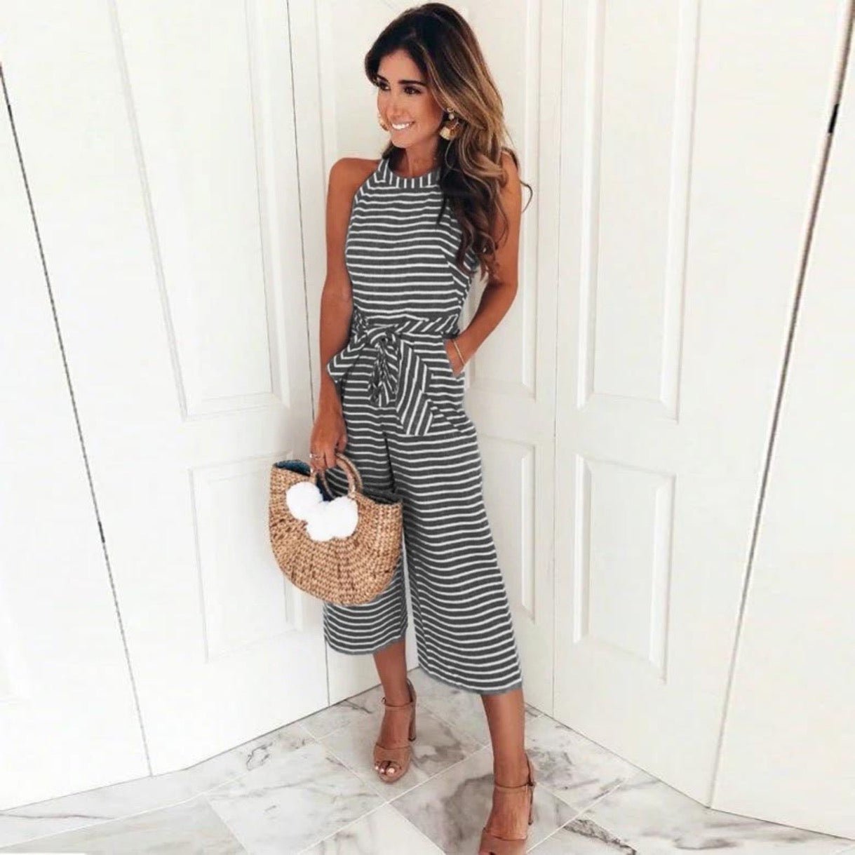 Bexley | Striped Tie-Waist Jumpsuit