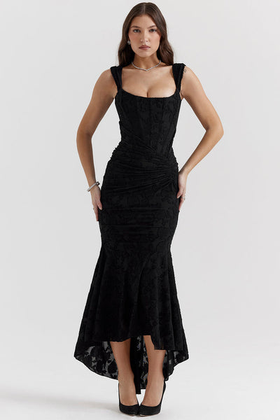 Elara | Lace Corset Maxi Dress