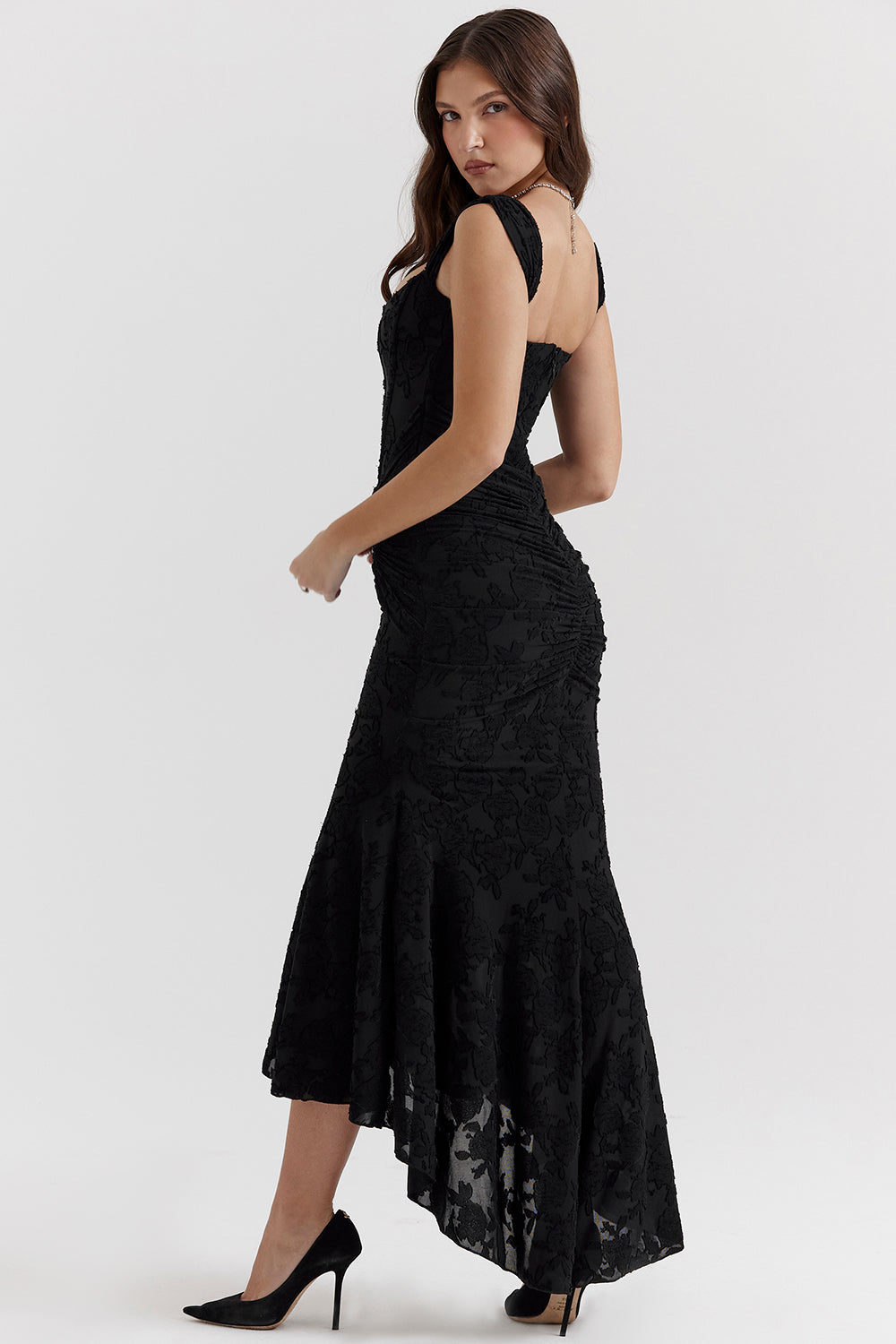 Elara | Lace Corset Maxi Dress