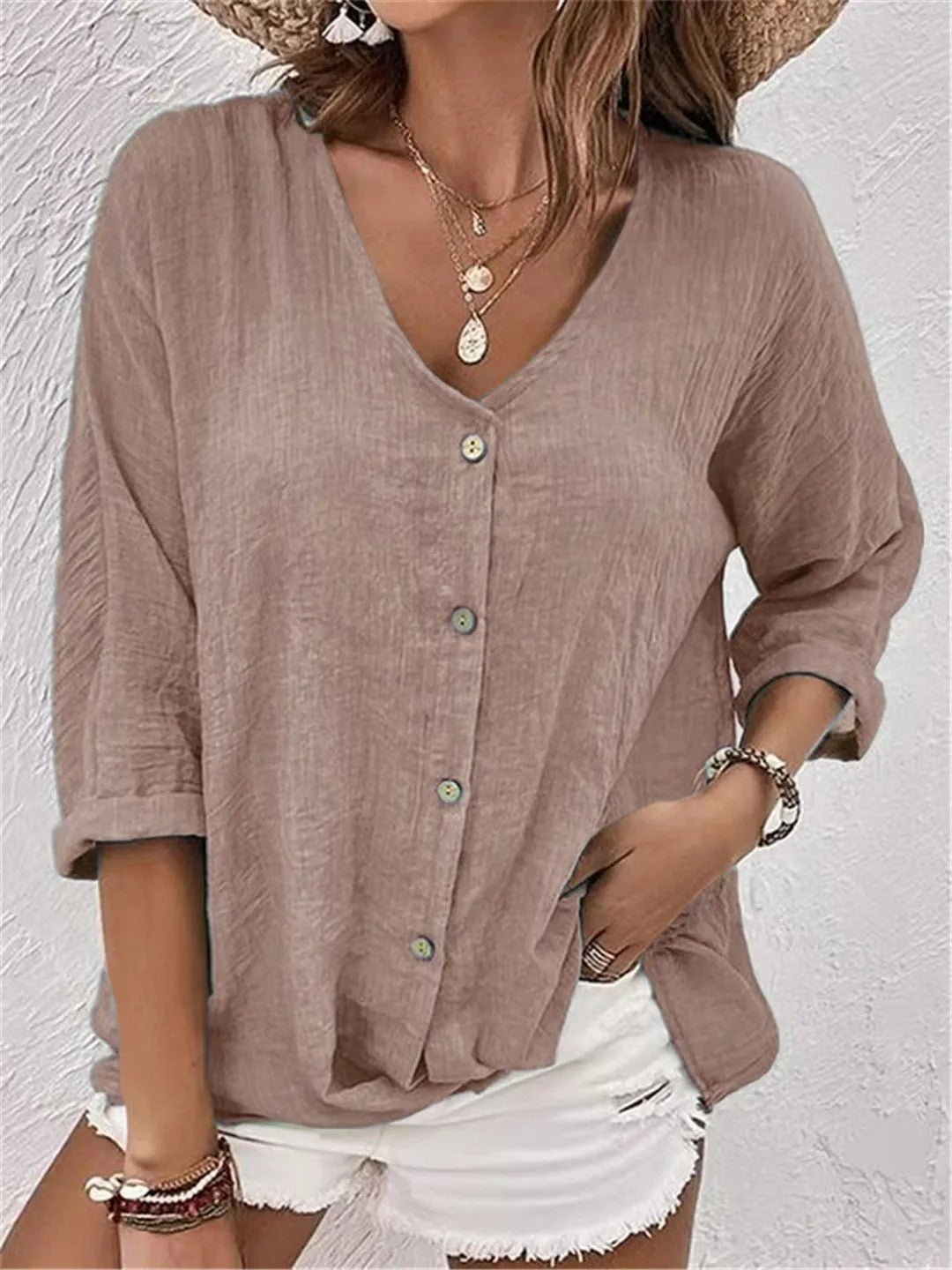 Lilou | Relaxed V-Neck Blouse