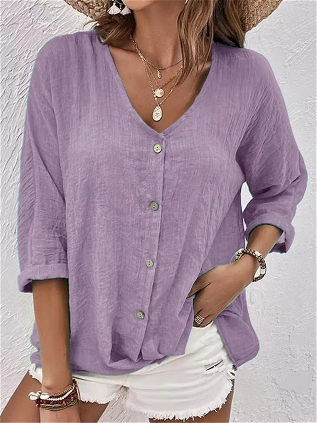 Lilou | Relaxed V-Neck Blouse