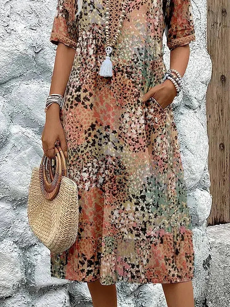 Lucia | Printed Midi Dress