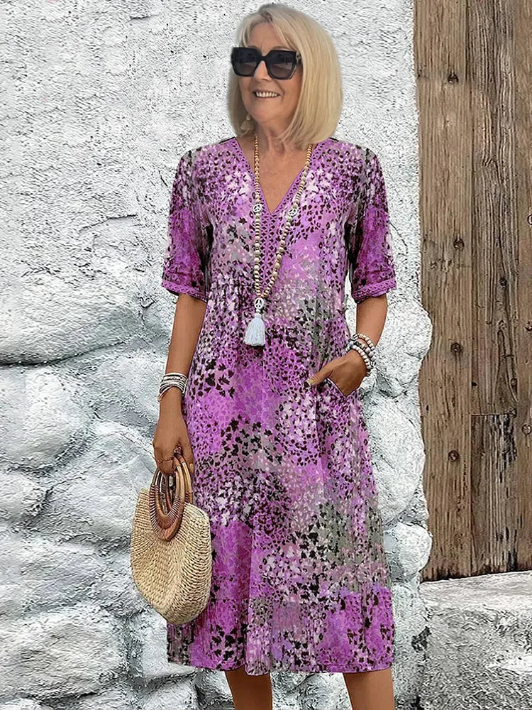 Lucia | Printed Midi Dress