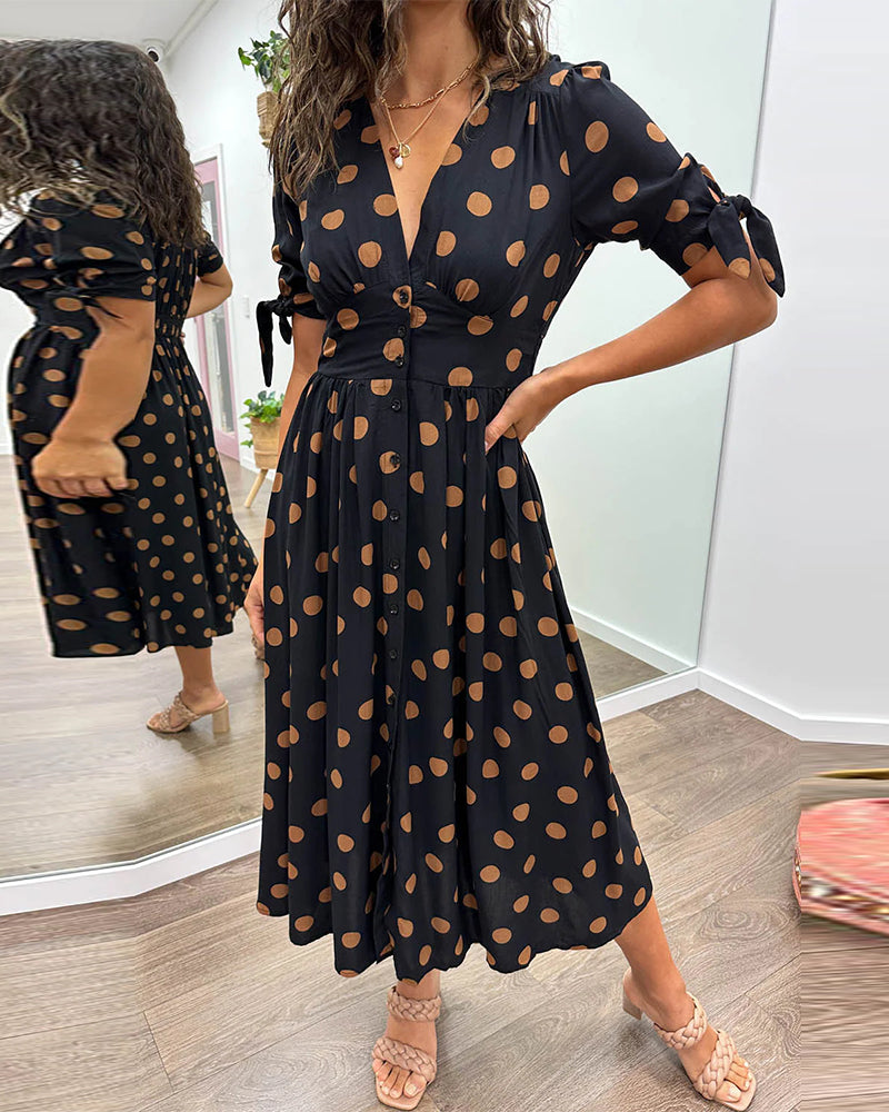 Clara | Polka Dot Midi Dress