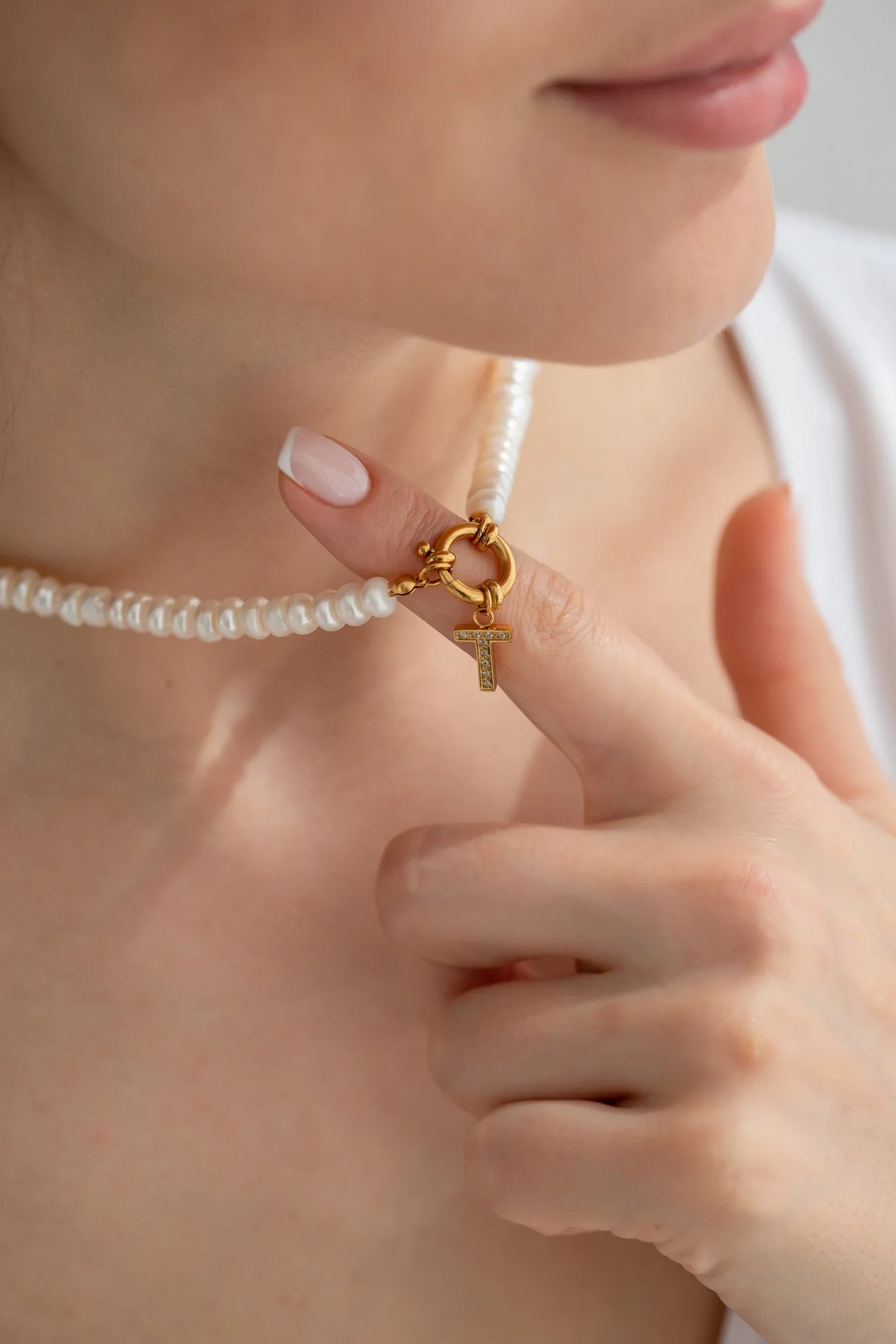 Aurora | Pearl Initial Necklace