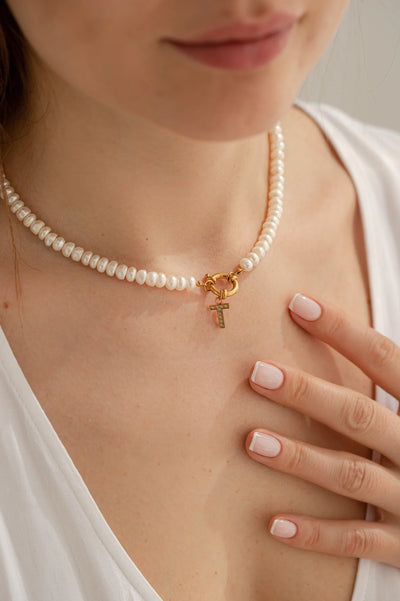 Aurora | Pearl Initial Necklace
