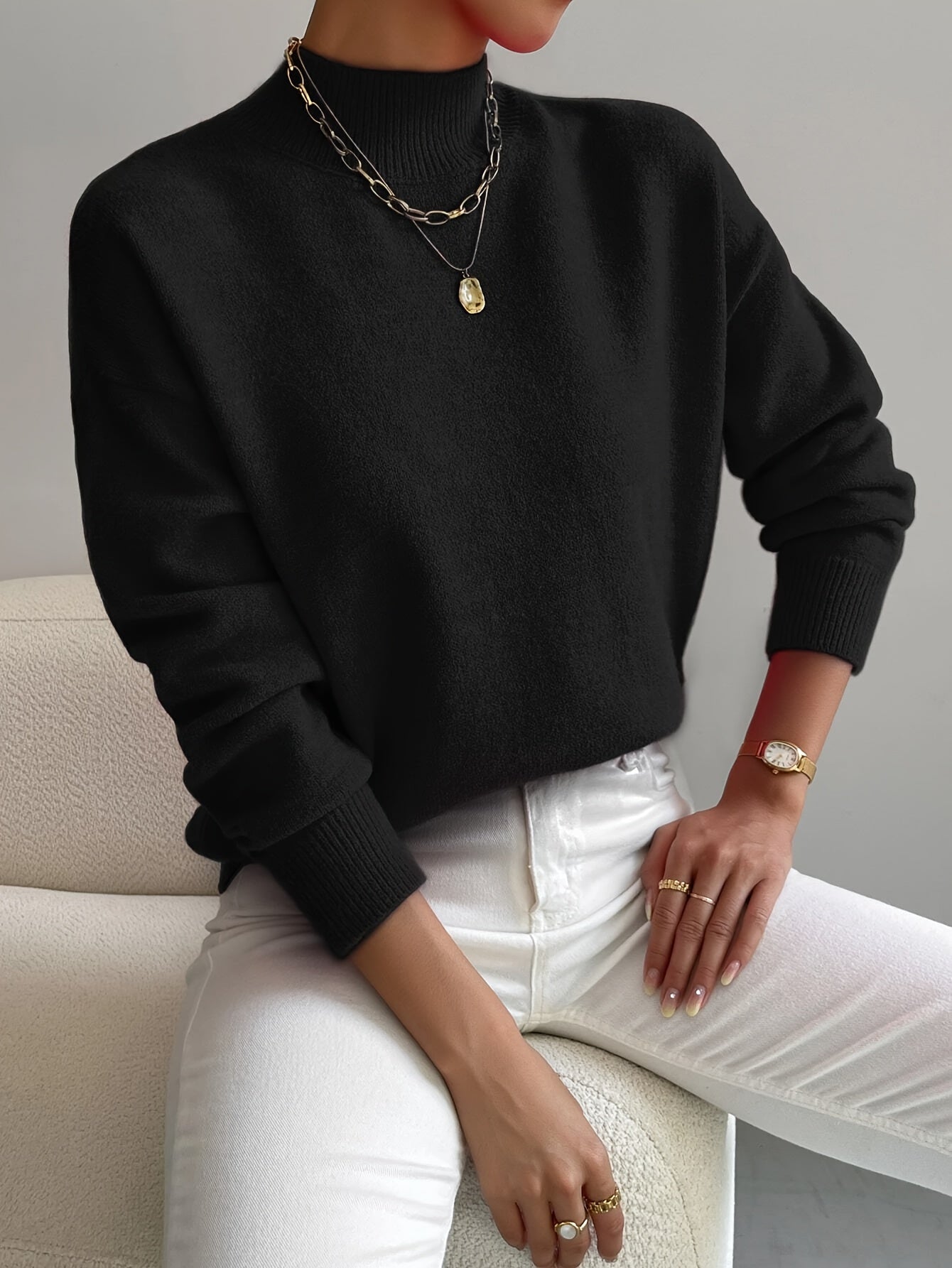 Elina | Mock Neck Sweater